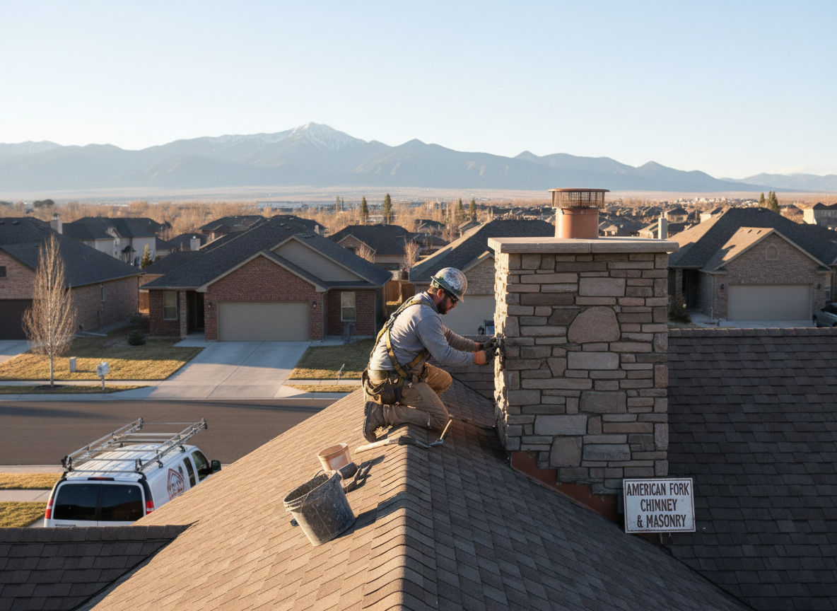 Chimney repair work by Warmstone Services in American Fork, Utah